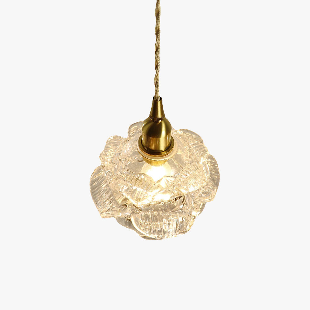 Valentina Romantisch Retro Rose Pendelleuchte Klarglas Schlafzimmer