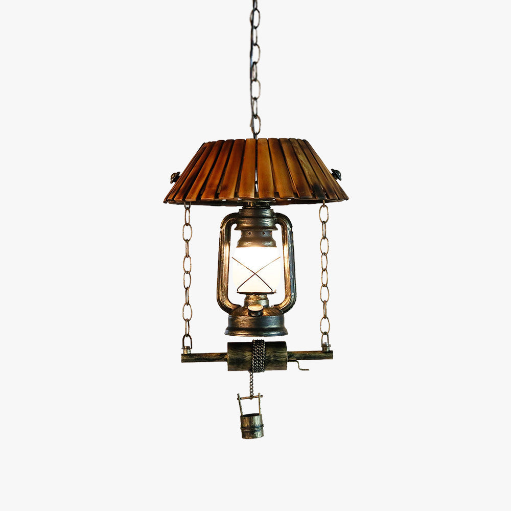 Silva Vintage LED Pendelleuchte Design Bambus Schlafzimmer