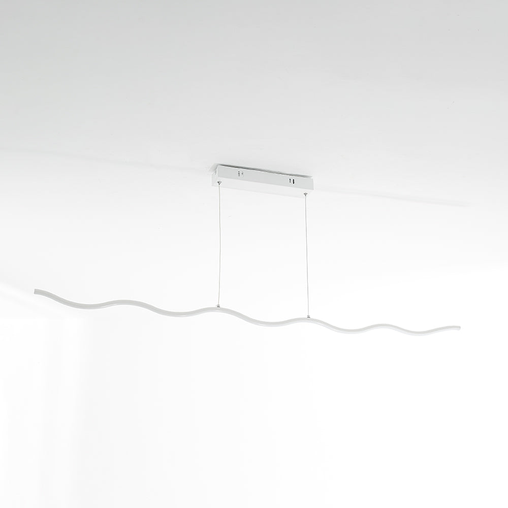 Arisha Modern LED Pendelleuchte Dimmbar Welle Linear Esszimmer Schwarz/Weiß Metall