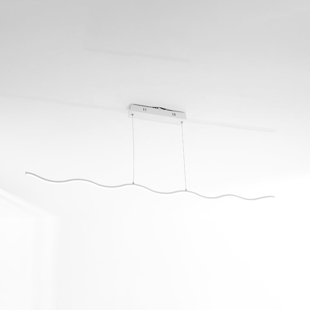 Arisha Modern LED Pendelleuchte Dimmbar Welle Linear Esszimmer Schwarz/Weiß Metall