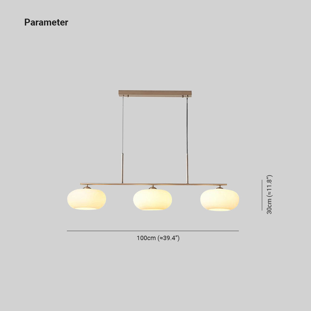 Valentina Modern LED Pendelleuchte Silber/Gold Esszimmer Esstisch Metall&Glas 3-flammig 100CM Lang