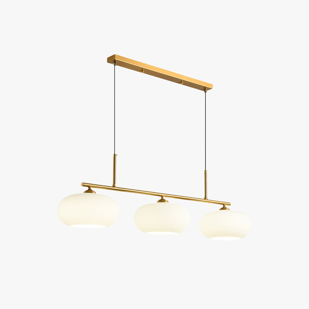 Valentina Modern LED Pendelleuchte Silber/Gold Esszimmer Esstisch Metall&Glas 3-flammig 100CM Lang