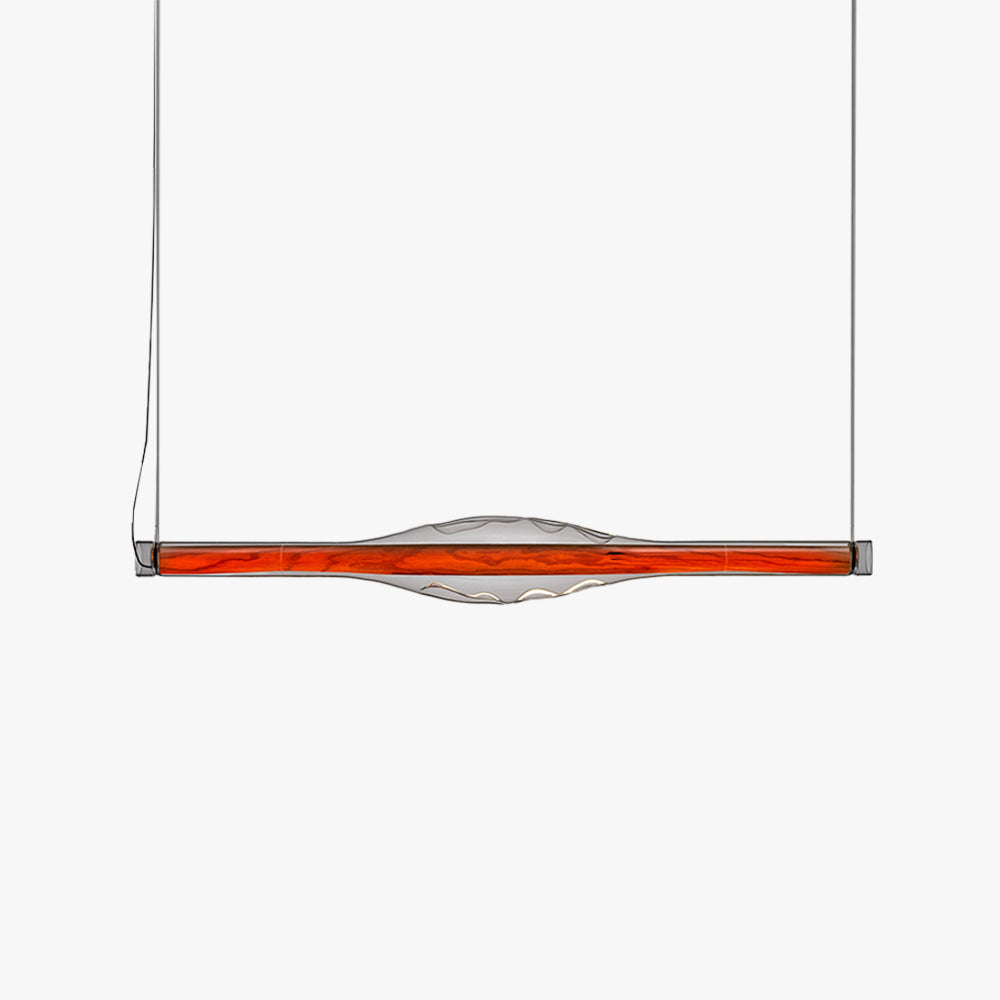 Arisha Modern LED Pendelleuchte Rot/Braun Wohn/Schlafzimmer Metall&Glas 121CM Lang