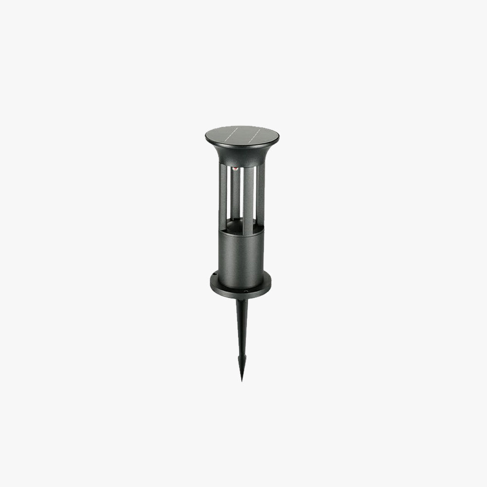 Ray Modern Stehend LED Außenleuchte Zylindrisch Solarenergie Schwarz Garten Metall