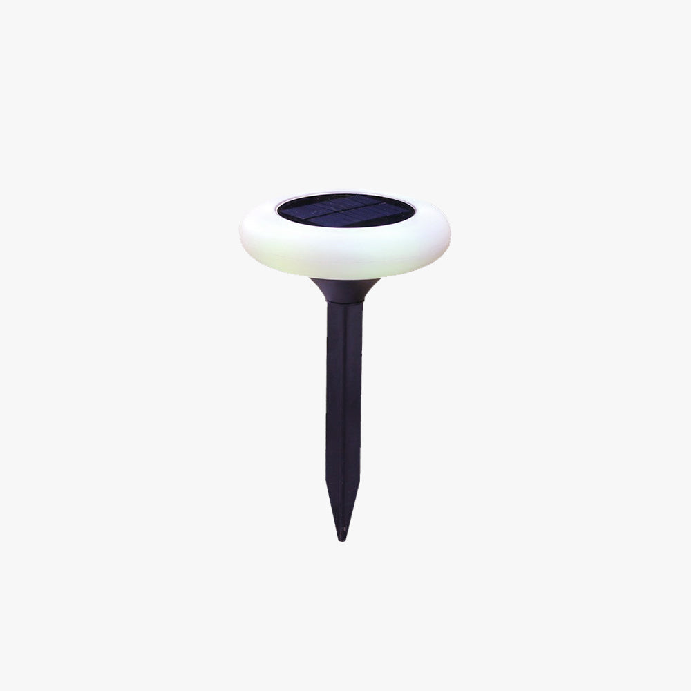 Ray Modern LED Außenleuchte Schwarz/Weiß Garten Acryl Krapfen Solarenergie 18CM lang