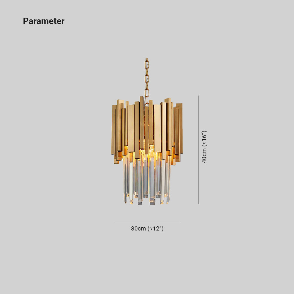 Kristy Modern LED Pendelleuchte Gold/Chrom Schlaf/Wohn/Esszimmer Metall&Kristall ∅30CM