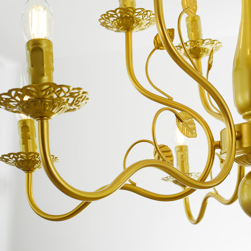 Kristy Kronleuchter Schwarz & Gold, 6/12/16-flammig