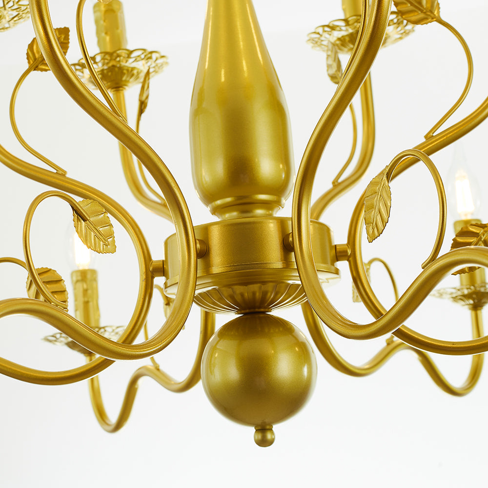 Kristy Kronleuchter Schwarz & Gold, 6/12/16-flammig