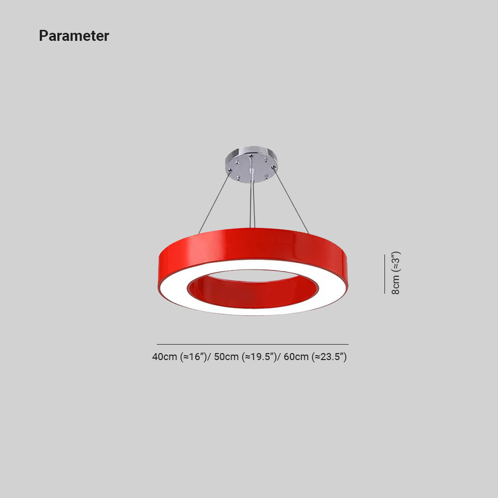 Valentina Modern Pendelleuchte O-Form Gelb/Rot Schlaf/Wohn/Esszimmer Metall ∅40/50/60CM