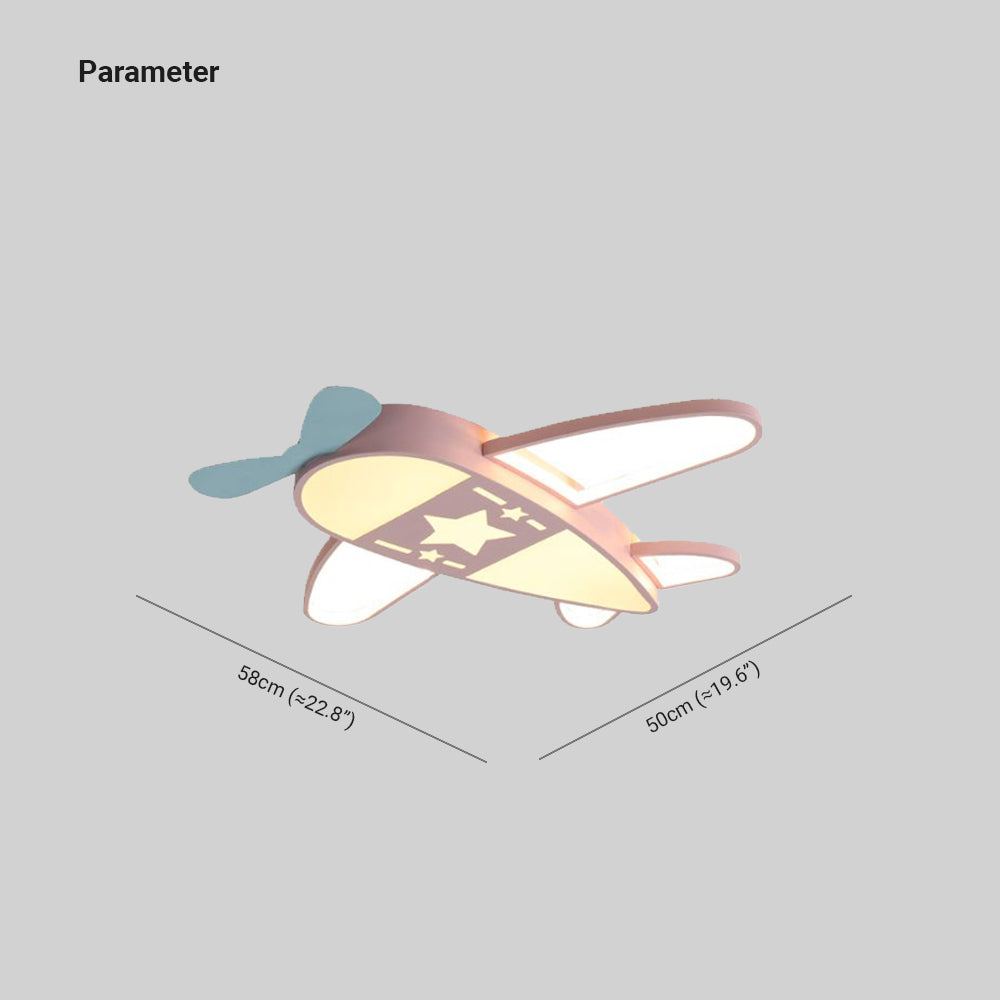 Valentina Design LED Deckenleuchte Flugzeugform Blau/Rosa Wohn/Kinderzimmer Metall&Acryl ∅58CM