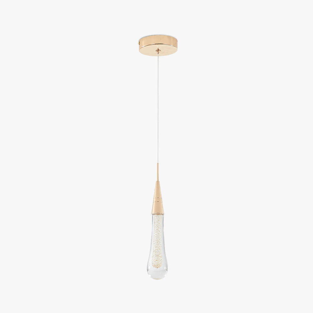 Kristy Pendelleuchte Tropfenform Gold Schlafzimmer Kristall/Metall 1/3/5-flammig