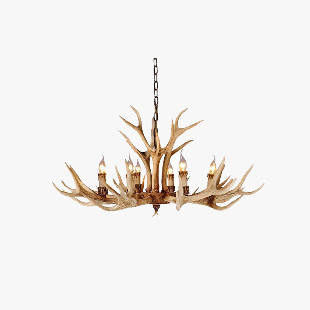Epoch Vintage  Kronleuchter Horn Natur Weiß/Braun/Kaffee Wohnzimmer Harz