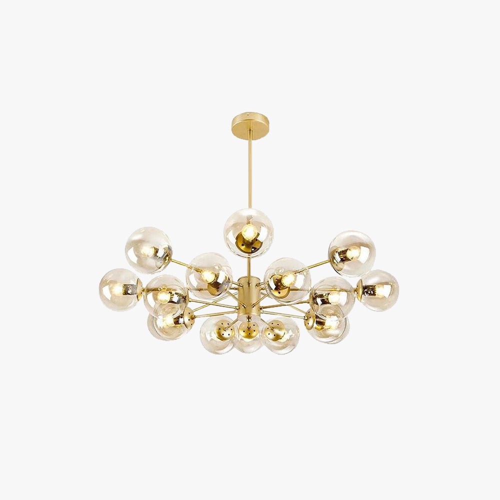 Valentina Modern LED Pendelleuchte Schwarz/Gold Wohn/Esszimmer Metall&Glas 6/8/12/16 Flammig