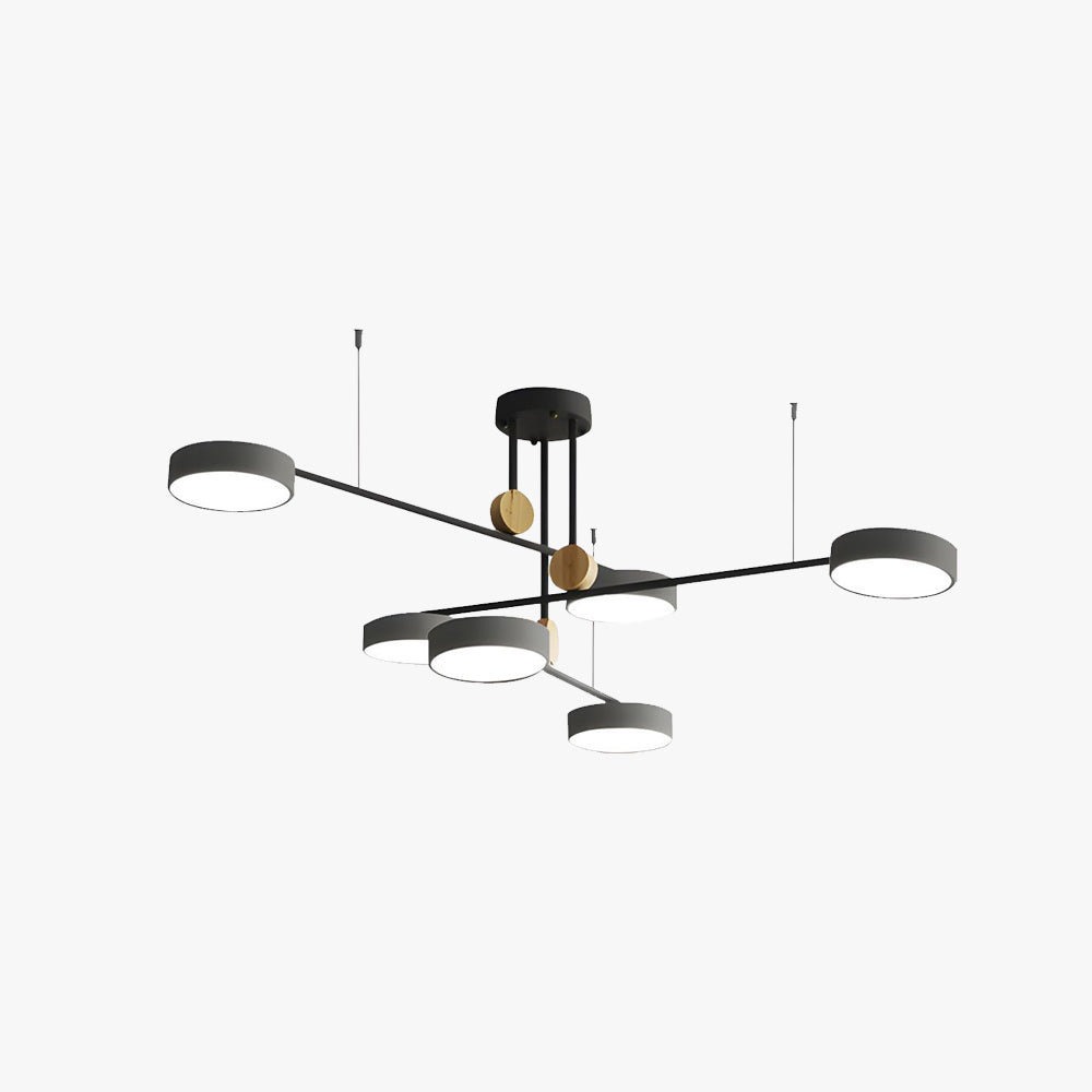 Avi Nordisch Rund LED Kronleuchter Grau/Grün Metall Wohnzimmer