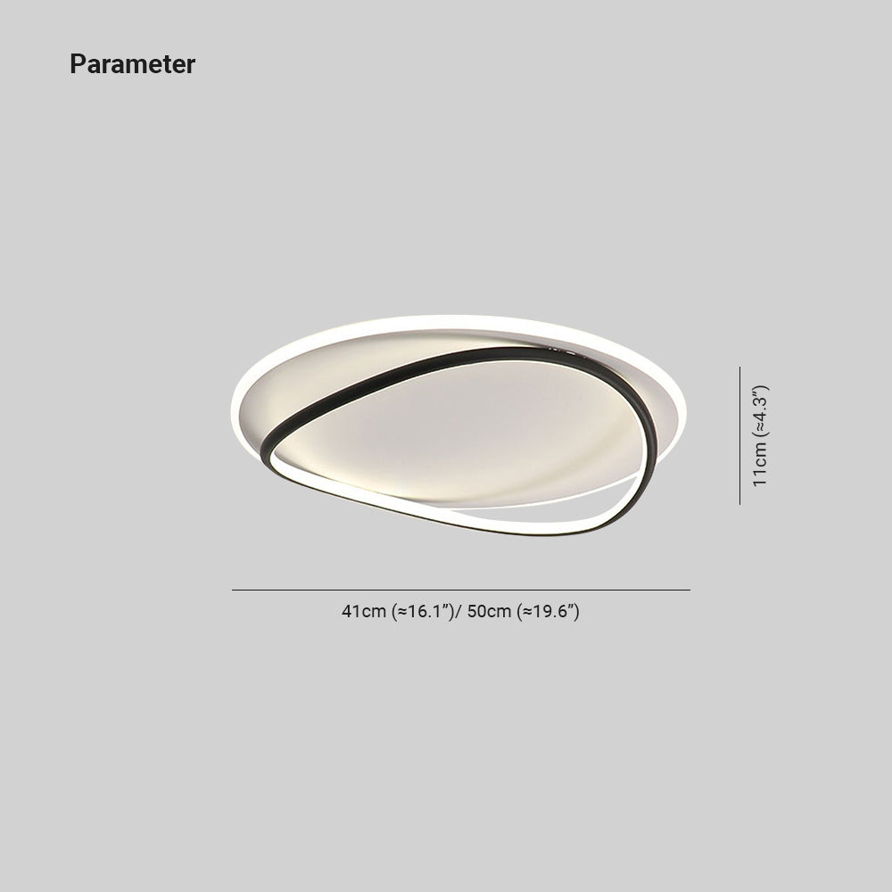 Arisha Design LED Deckenleuchte Dimmbar Ring Schwarz Ess/Wohn/Schlafzimmer