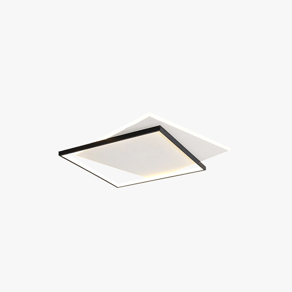 Arisha Moderne LED Deckenleuchte Weiß/Schwarz Wohnzimmer/Esszimmer Holz Acryl