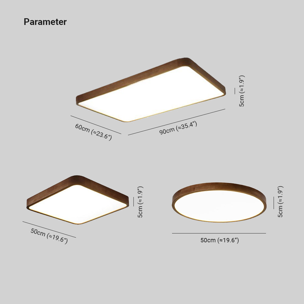 Muto Modern LED Deckenleuchte Geometric Weiß Wohn/Schlafzimmer Holz