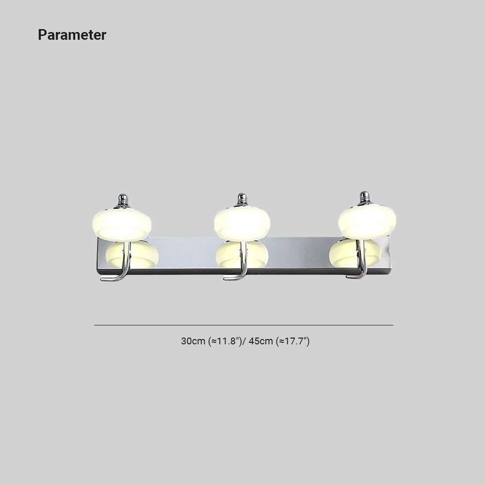 Arisha Moderne Laterne LED Wandleuchte Silber Bade/Schlafzimmer Metall Glas 2/3 Licht