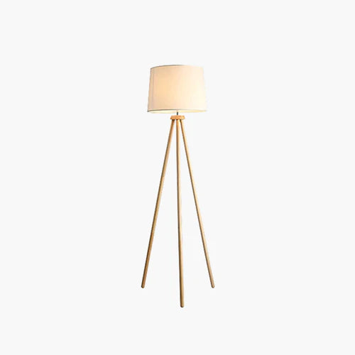 Muto Moderne LED Stehlampe Weiß Wohnzimmer/Schlafzimmer Holz/Stoff