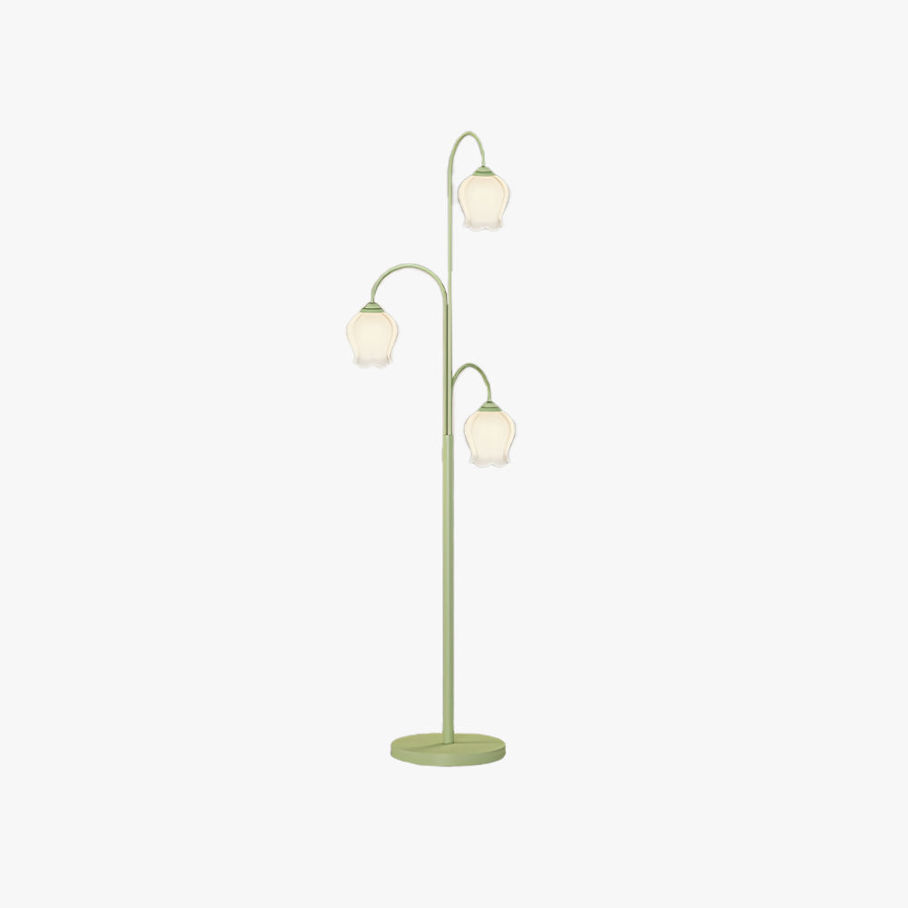 Arisha Modern Blume LED Stehleuchte Grüne Wohnzimmer/Schlafzimmer Metall/Glas Maiglöckchen