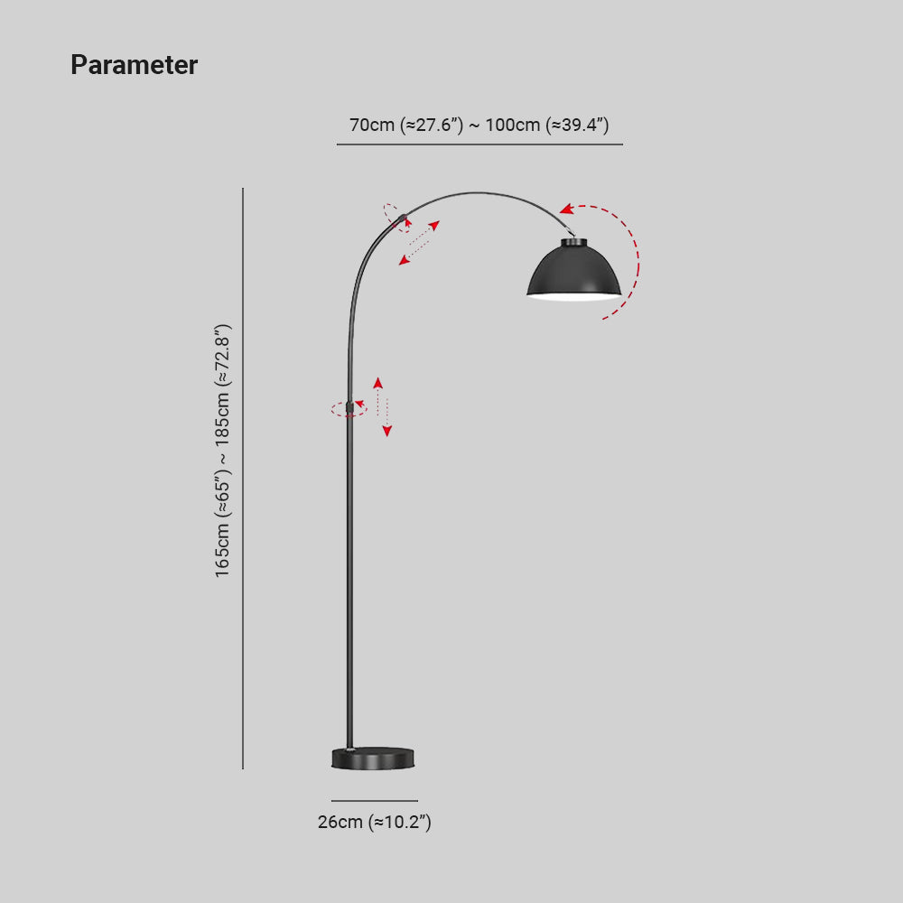 Aria Stehlampe Modern Schale LED  Schwarz/Rotwein/Gelb Wohnzimmer