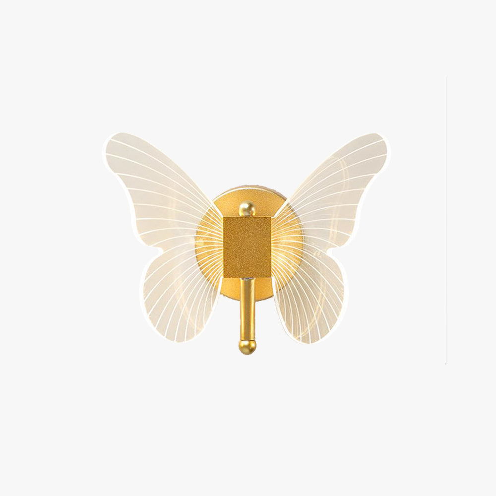 Arisha Modern Niedlicher Schmetterling LED Wandleuchte Gold Wohn/Schlafzimmer Metall