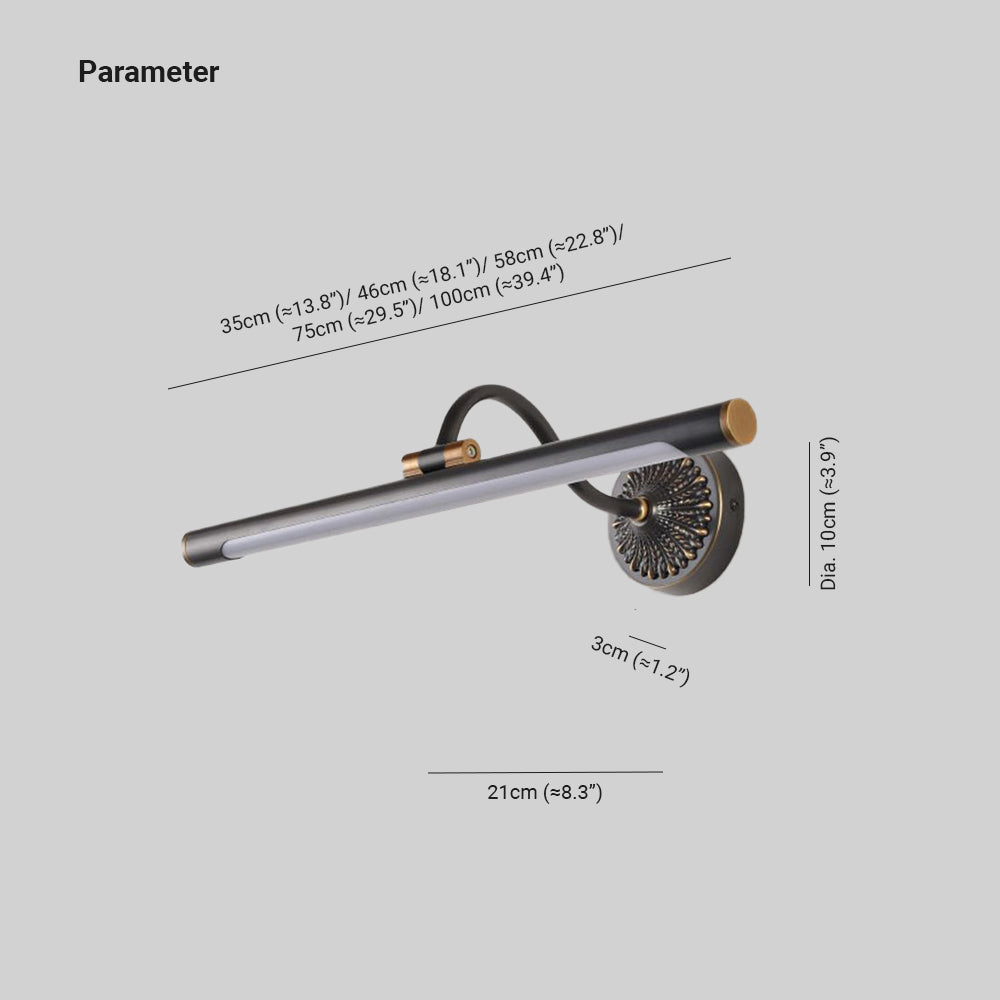 Arisha Spiegelfront Wandleuchte Linear, 2 Farben