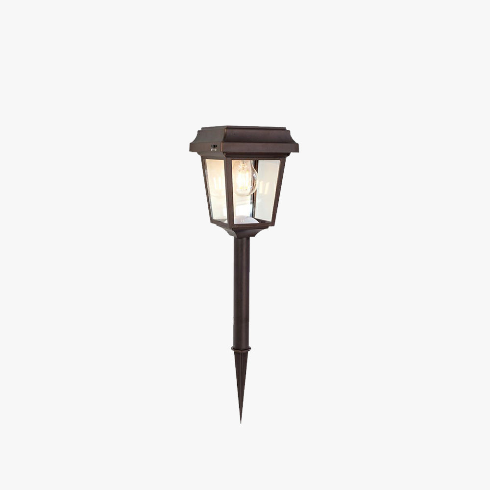 Ray Modern LED Außenleuchte Trapez Solarenergie Schwarz/Kaffee Garten Metall&Glas