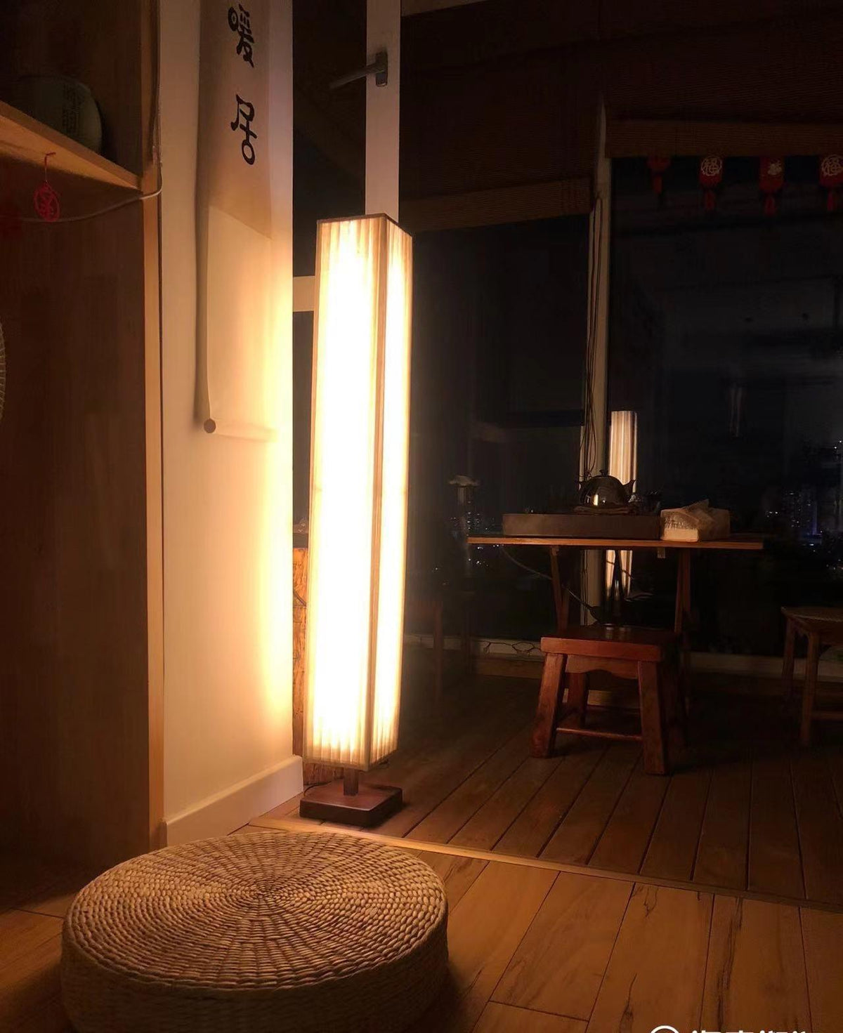 Vesolyre Japandi Stoff-Stehleuchte Beige