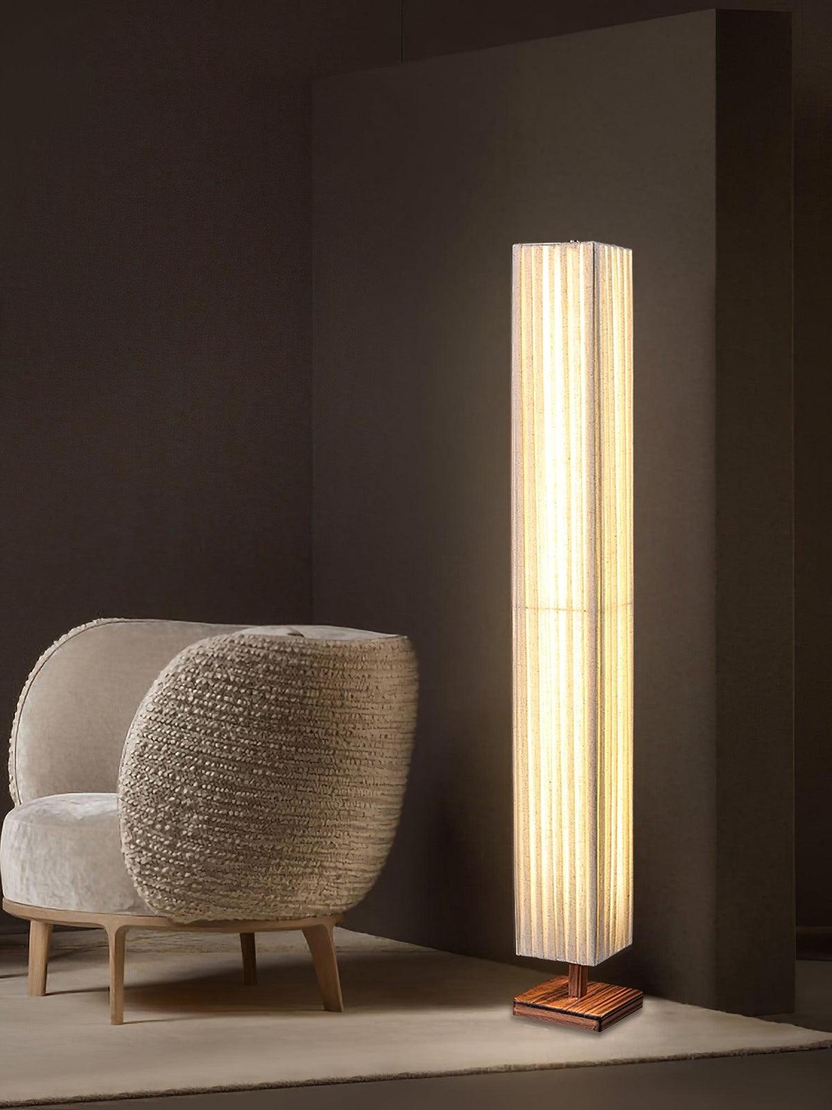 Vesolyre Japandi Stoff-Stehleuchte Beige