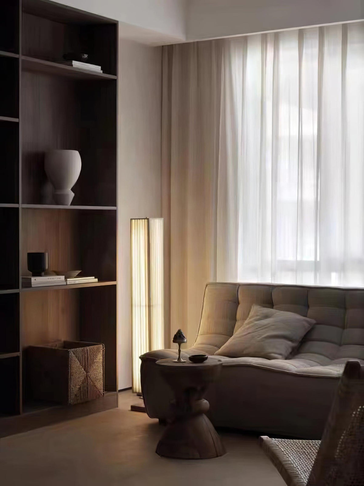 Vesolyre Japandi Stoff-Stehleuchte Beige