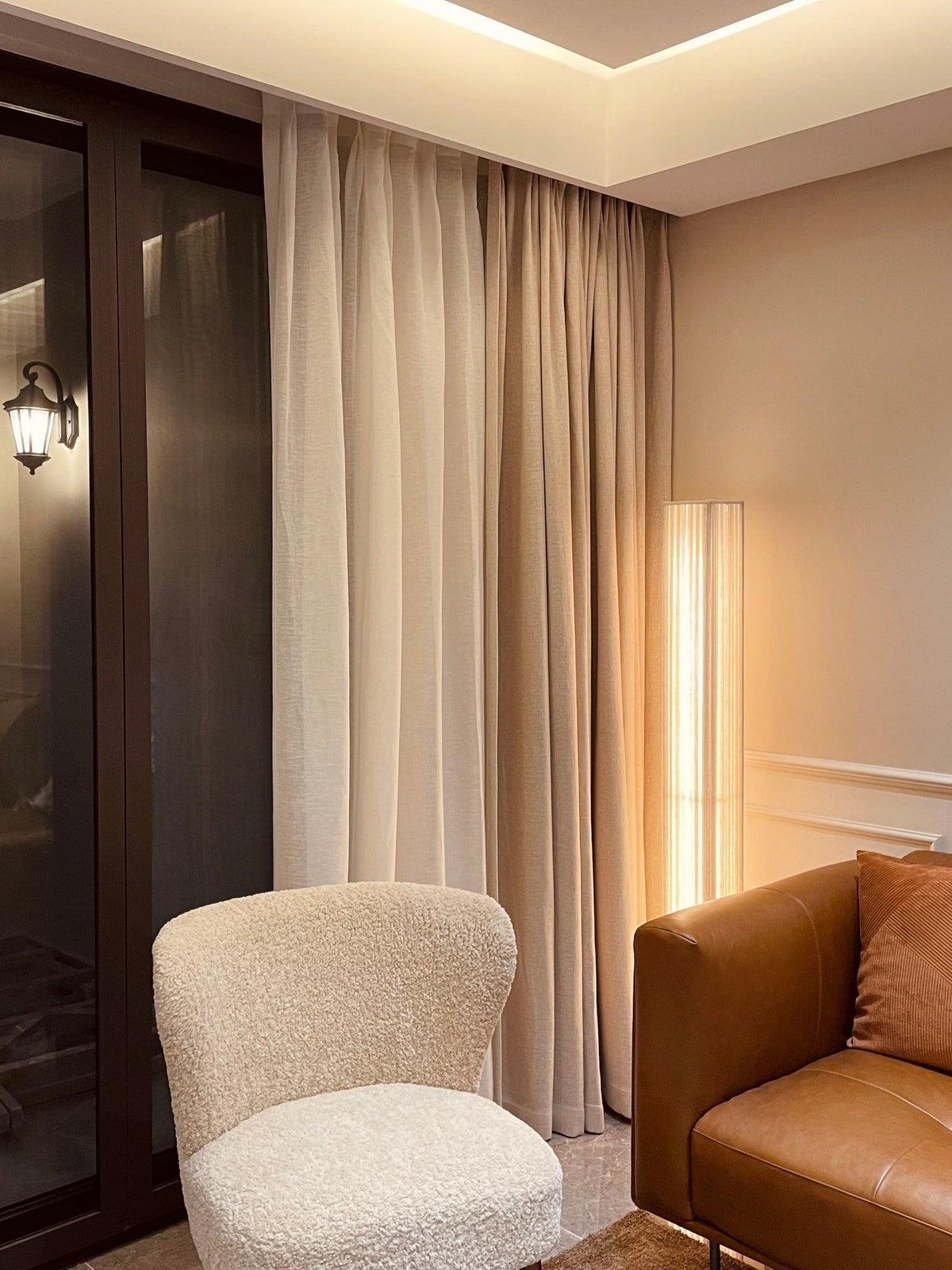 Vesolyre Japandi Stoff-Stehleuchte Beige