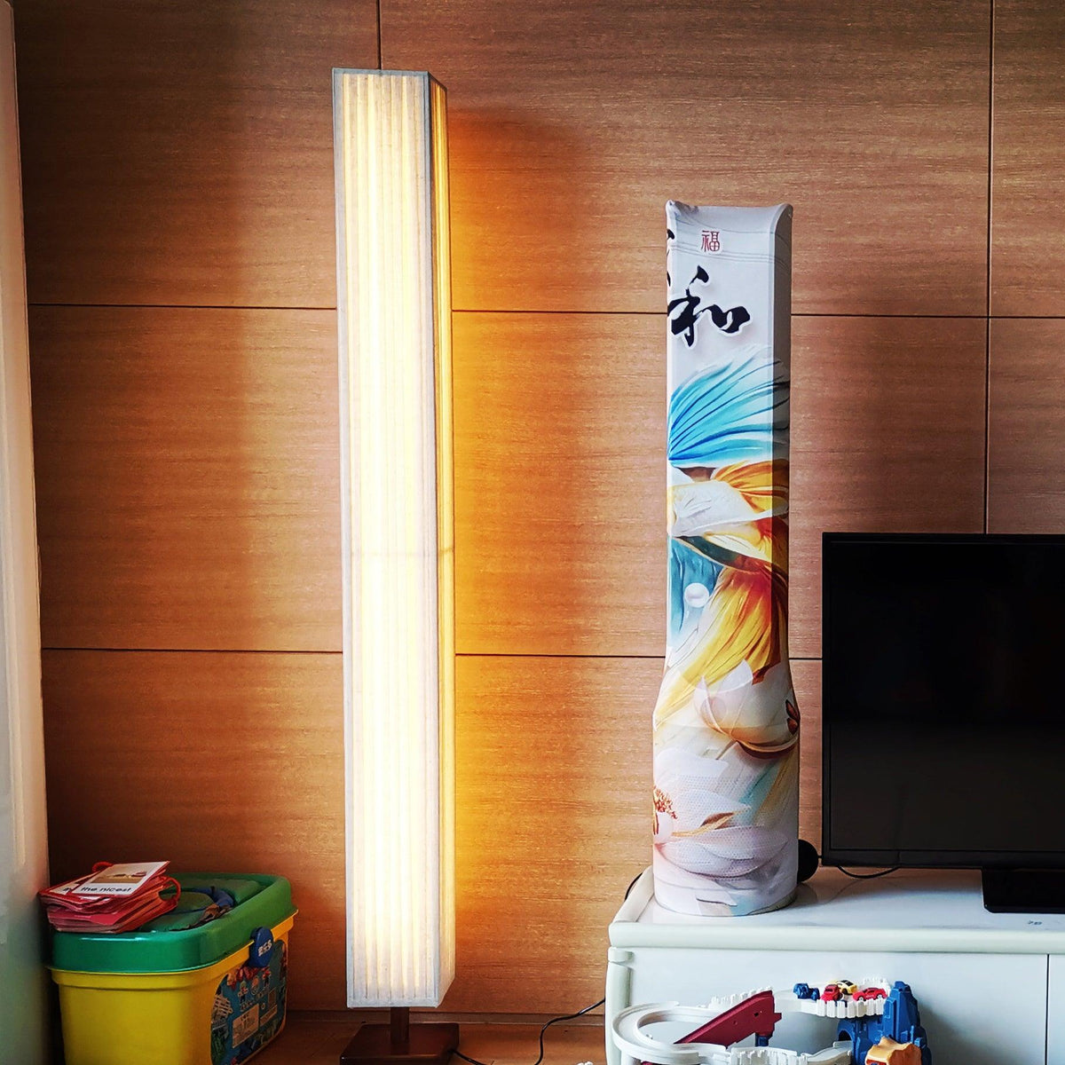 Vesolyre Japandi Stoff-Stehleuchte Beige