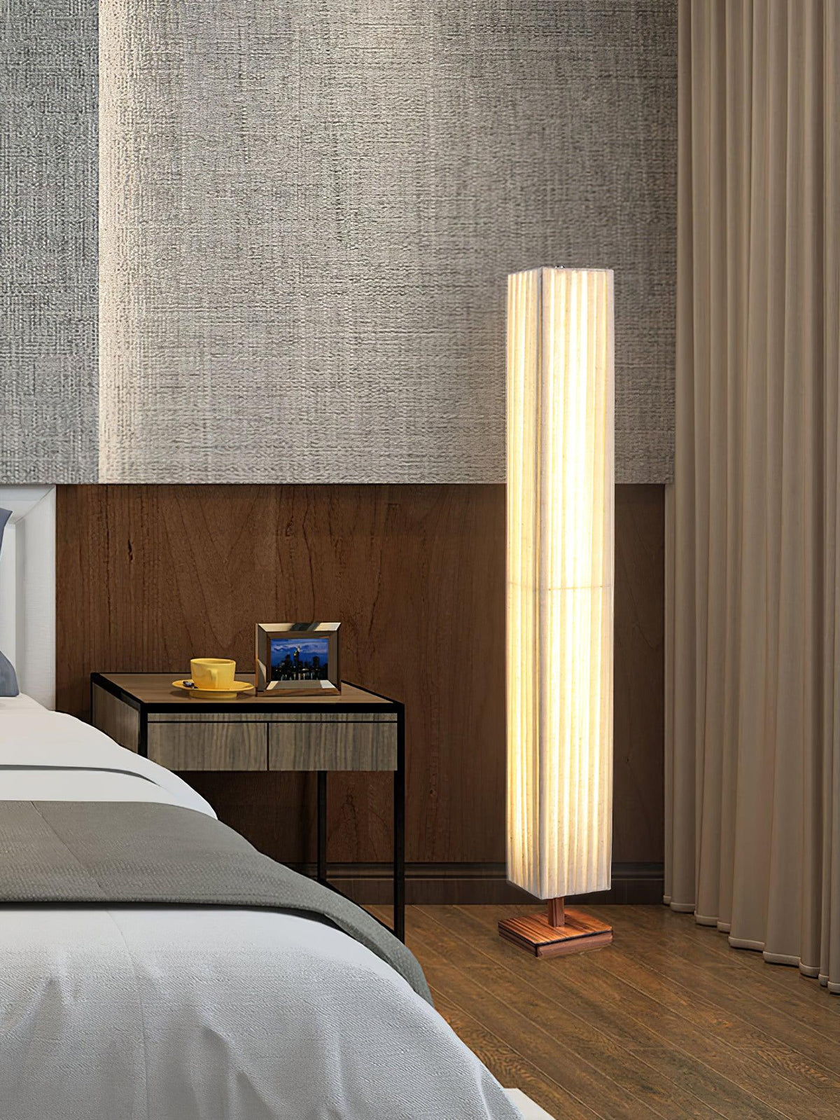 Vesolyre Japandi Stoff-Stehleuchte Beige