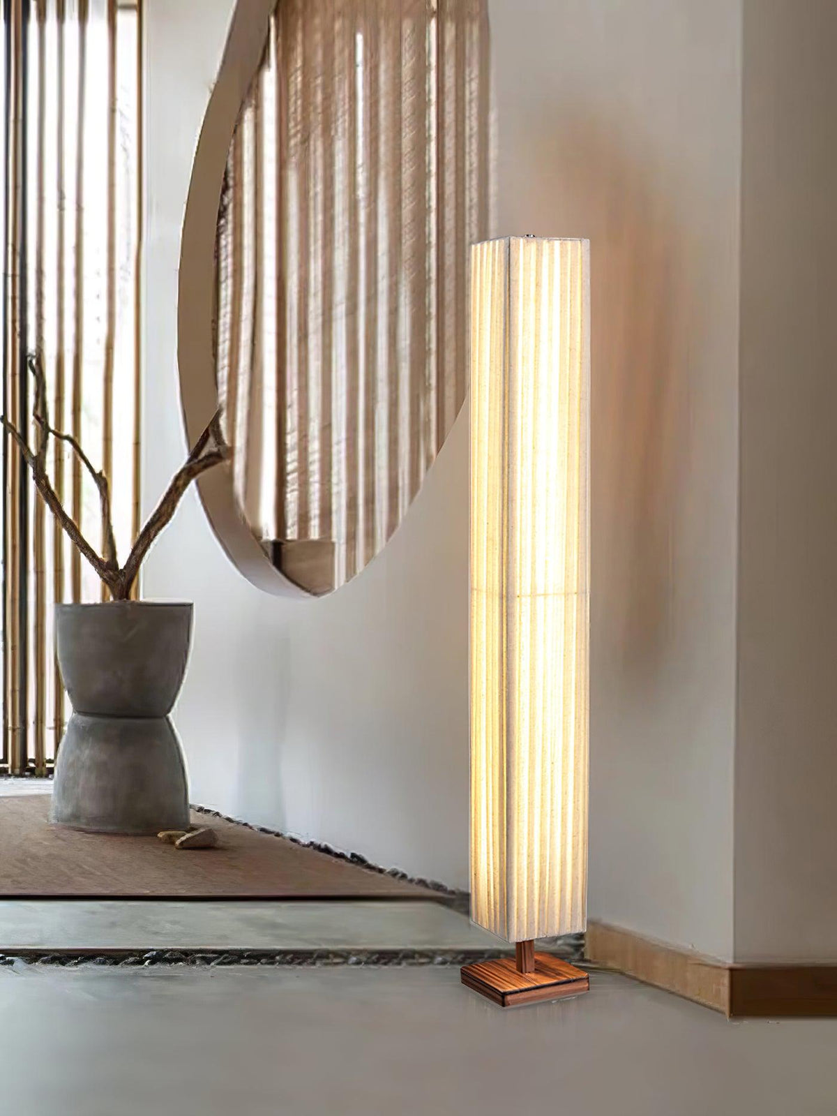 Vesolyre Japandi Stoff-Stehleuchte Beige
