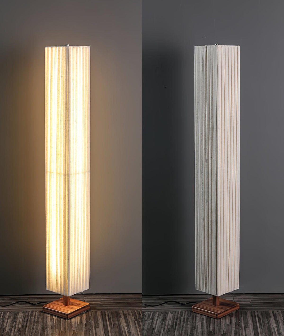 Vesolyre Japandi Stoff-Stehleuchte Beige
