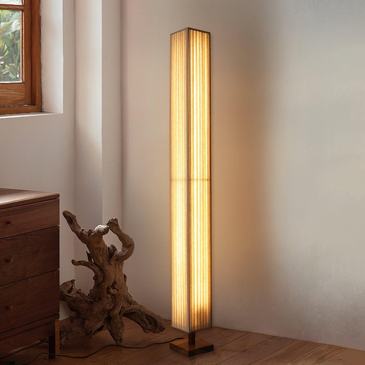 Vesolyre Japandi Stoff-Stehleuchte Beige
