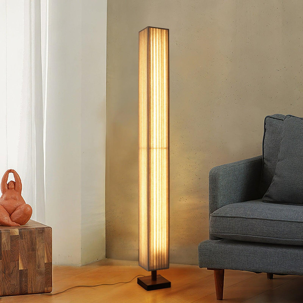 Vesolyre Japandi Stoff-Stehleuchte Beige