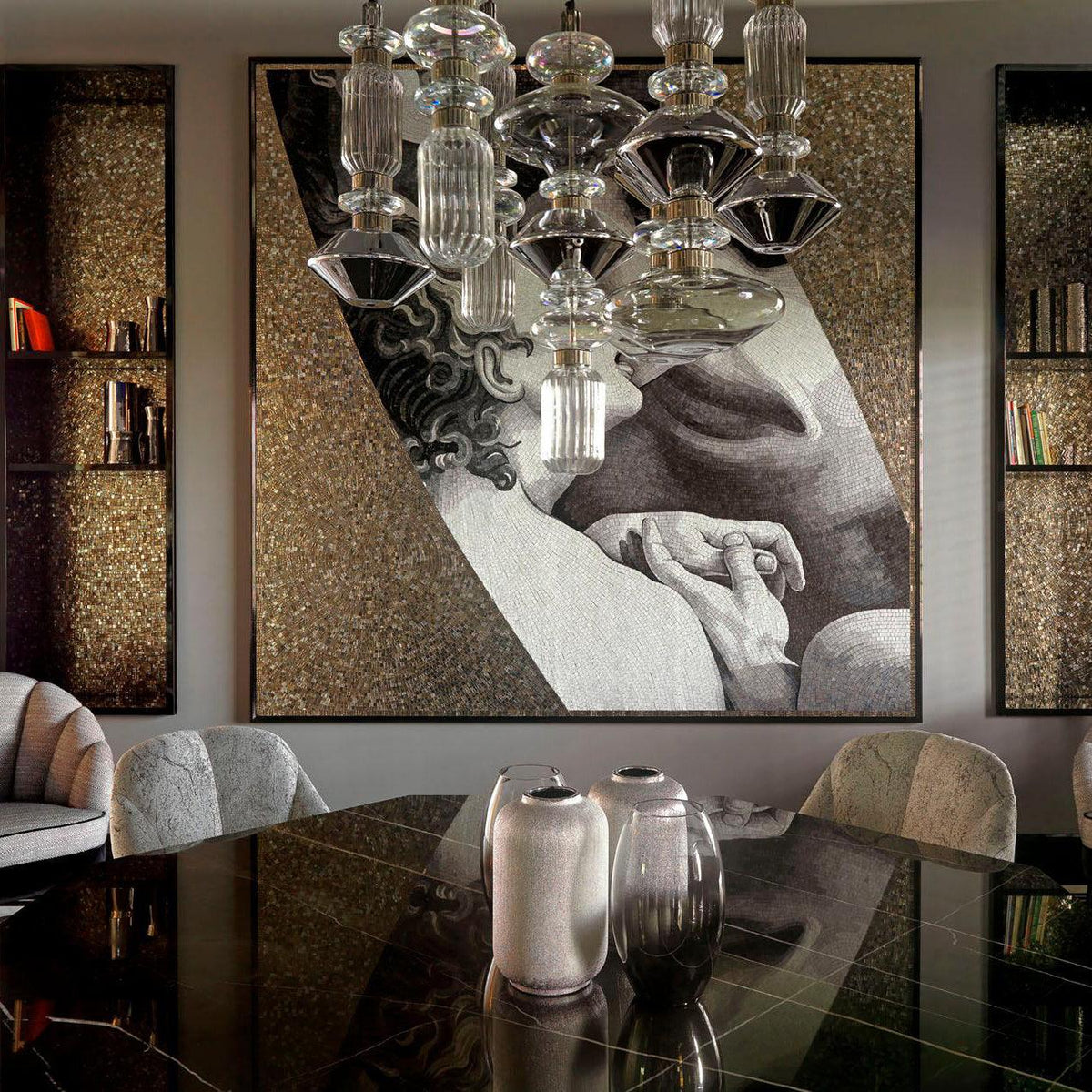 Veliora Pendelleuchte aus Glas luxuriös für Wohnzimmer | Cielum