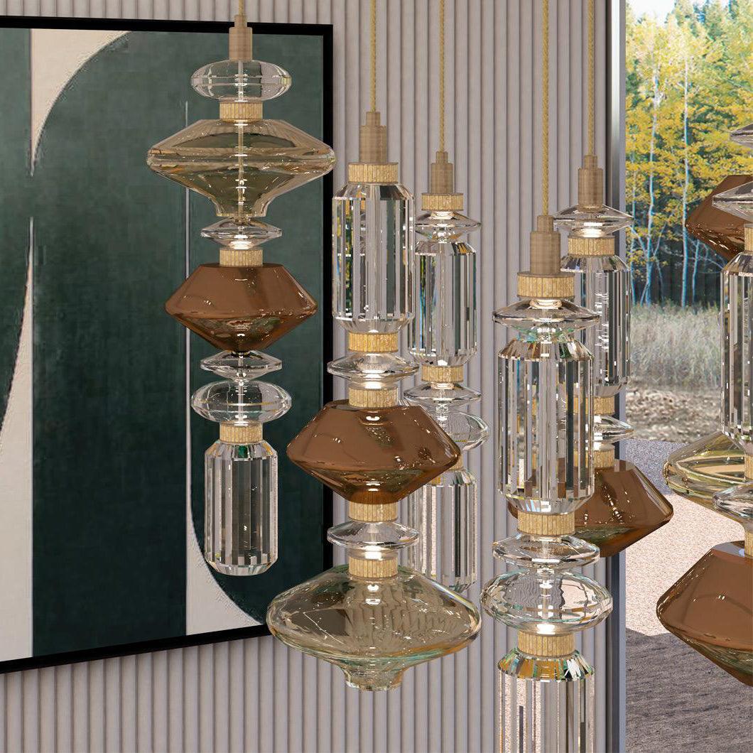 Veliora Pendelleuchte aus Glas luxuriös für Wohnzimmer | Cielum