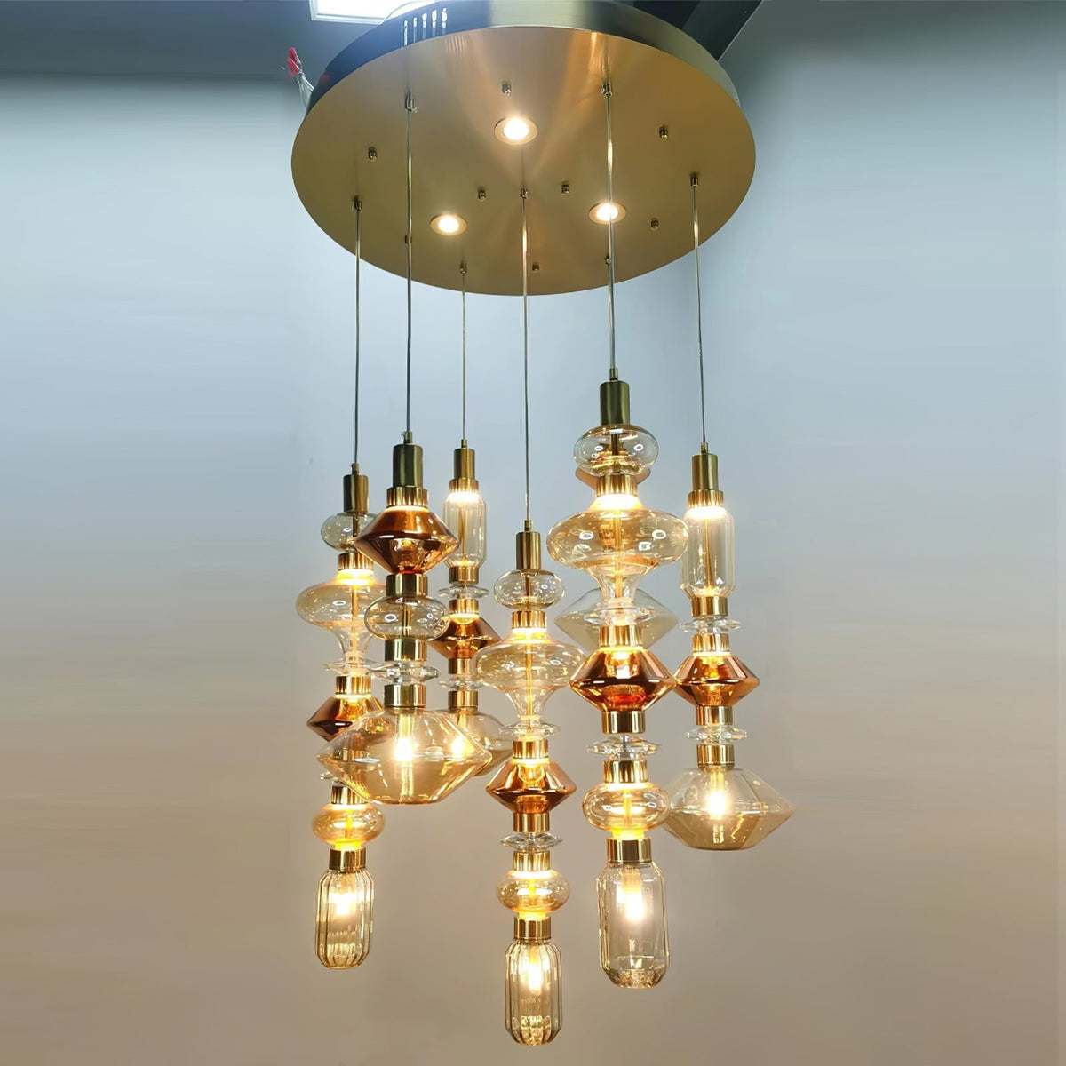 Veliora Pendelleuchte aus Glas luxuriös für Wohnzimmer | Cielum