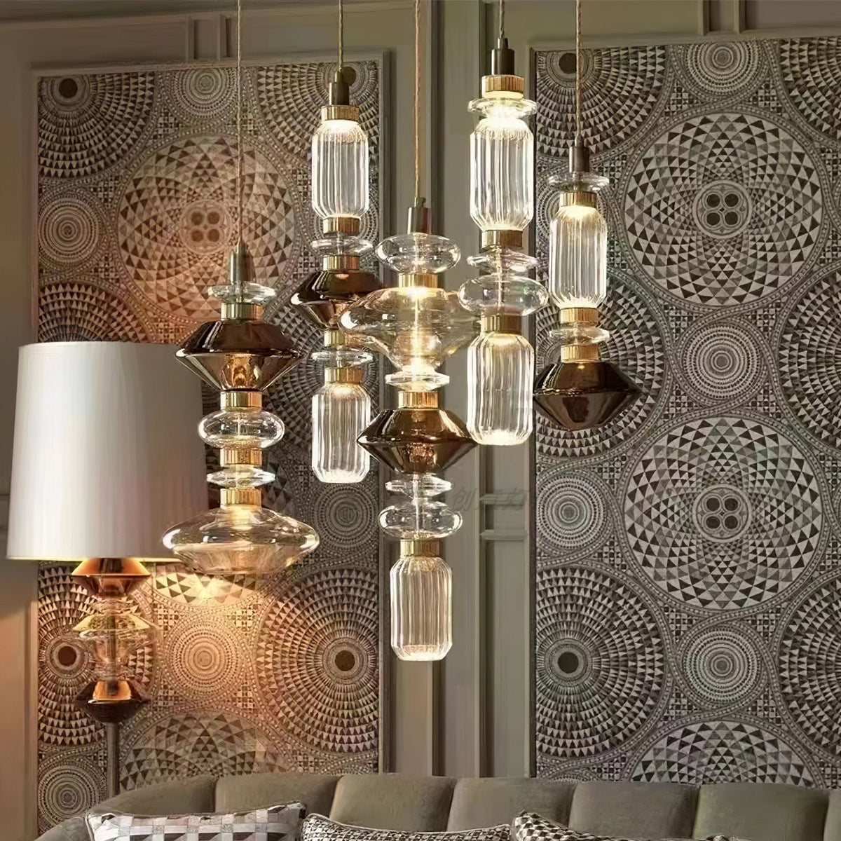 Veliora Pendelleuchte aus Glas luxuriös für Wohnzimmer | Cielum