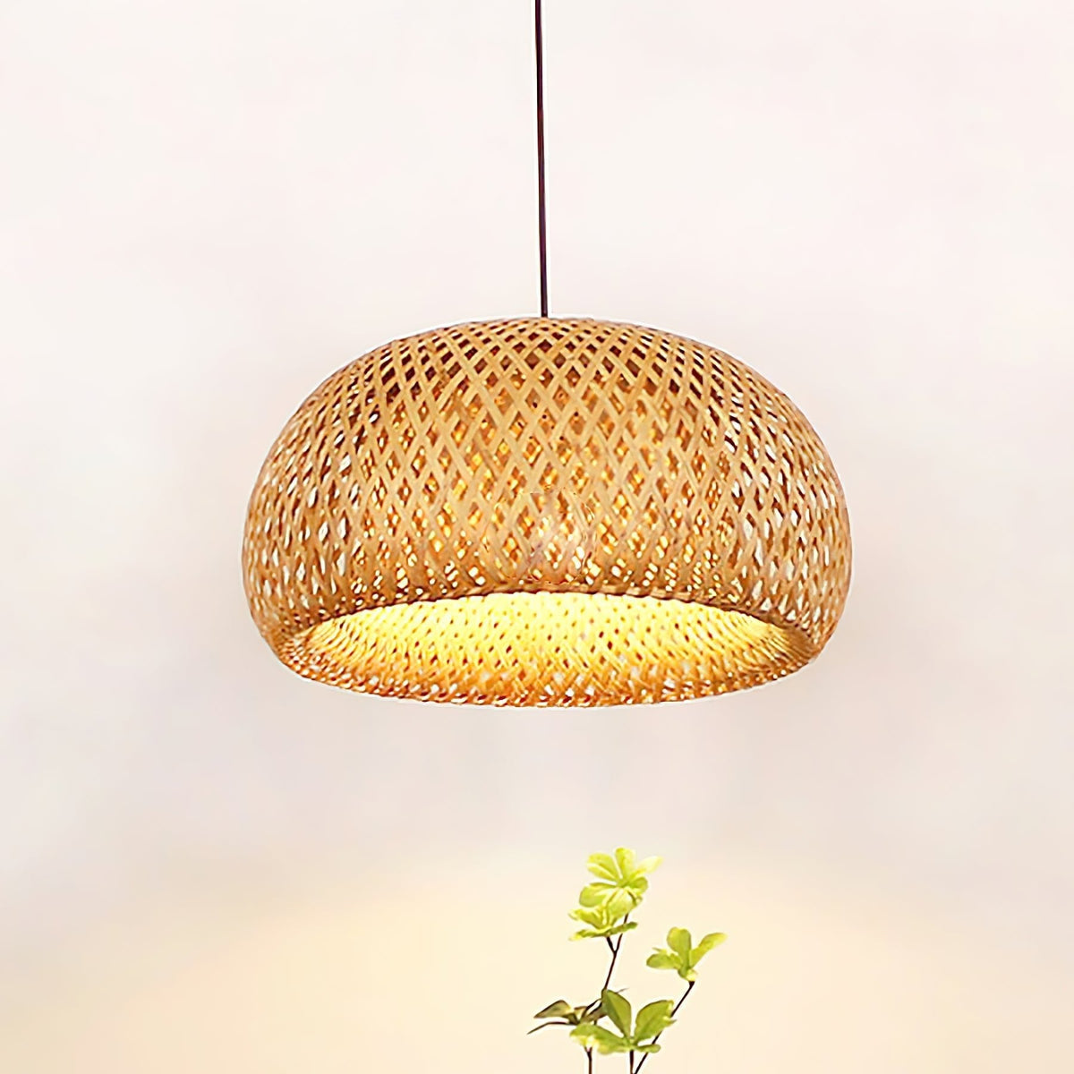 Nostor Bambus-Retro-Vintage-Pendelleuchte