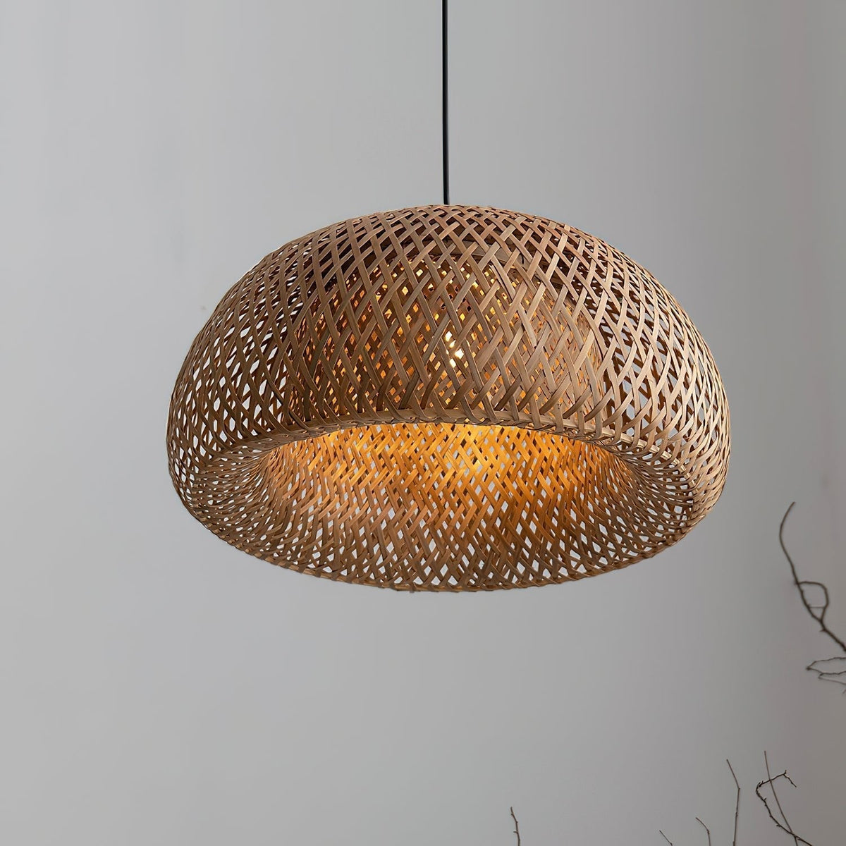 Nostor Bambus-Retro-Vintage-Pendelleuchte