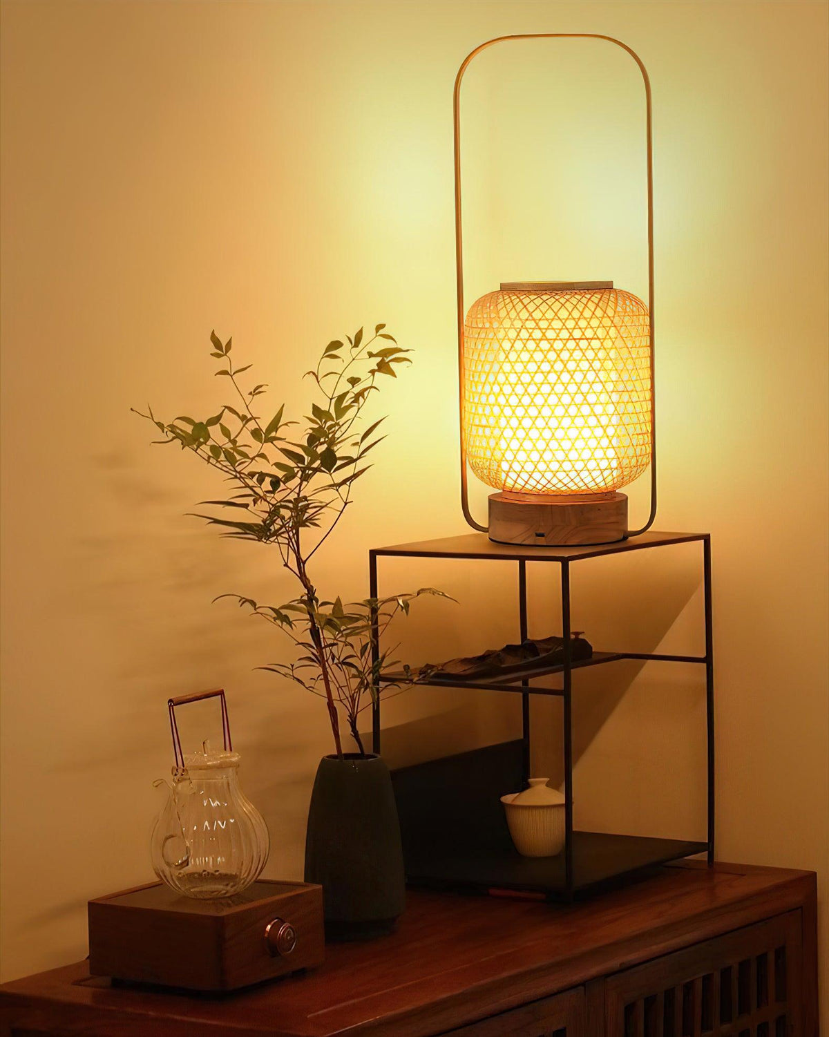 Orbituse Retro-Tischleuchte aus Holz