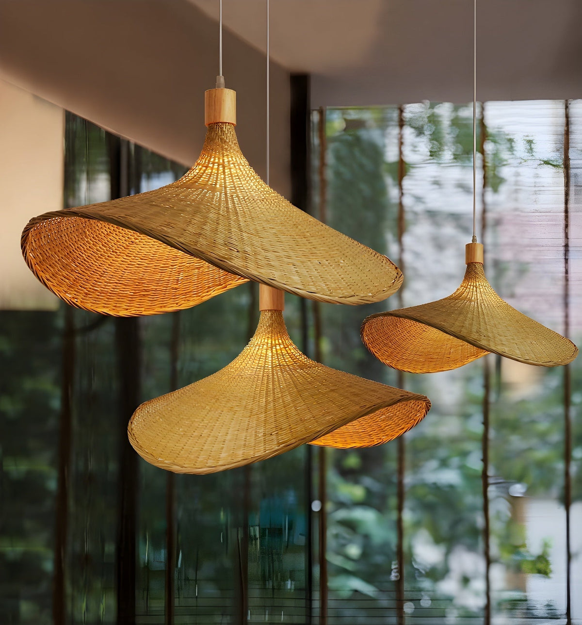 Marona Rattan Vintage Pendelleuchte