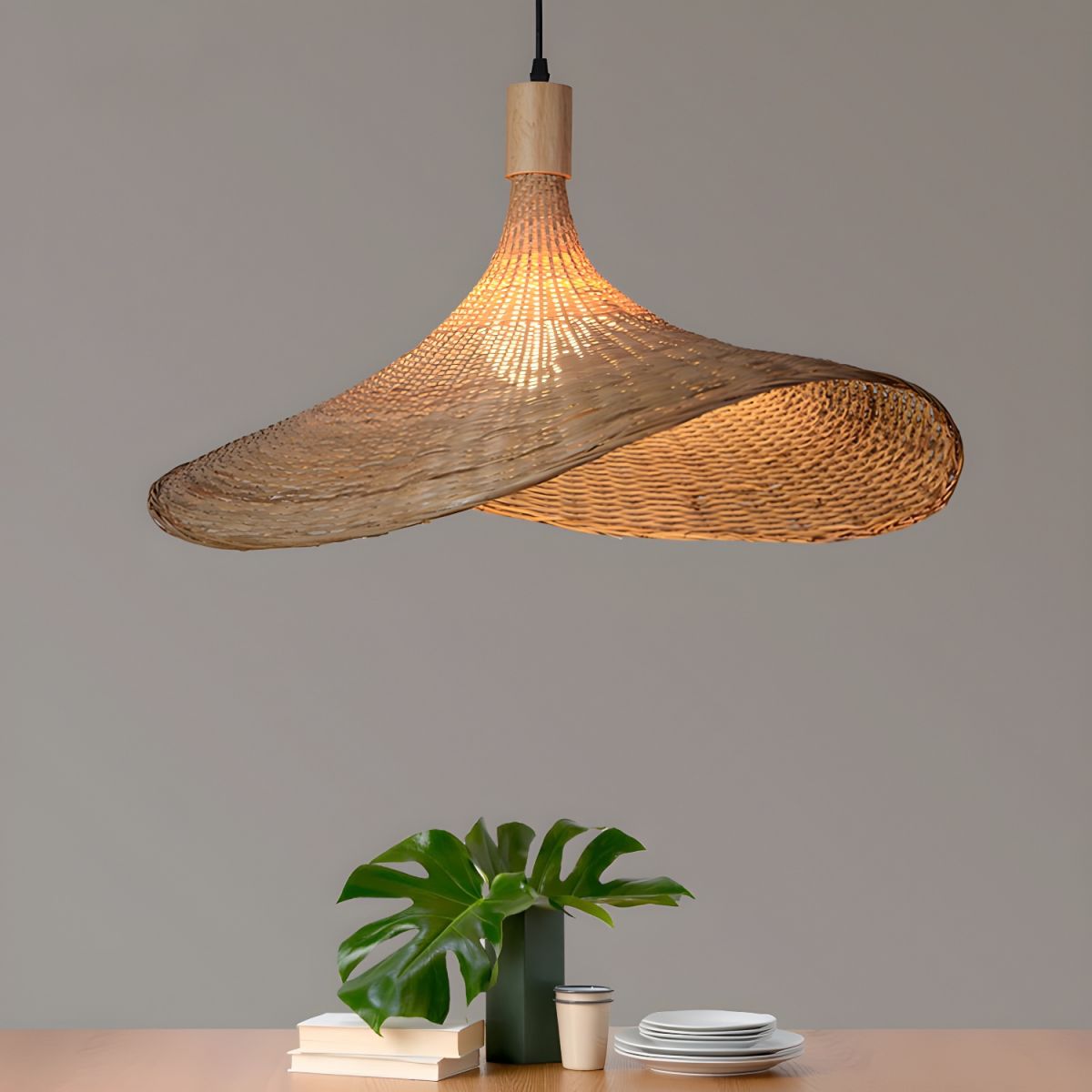 Marona Rattan Vintage Pendelleuchte
