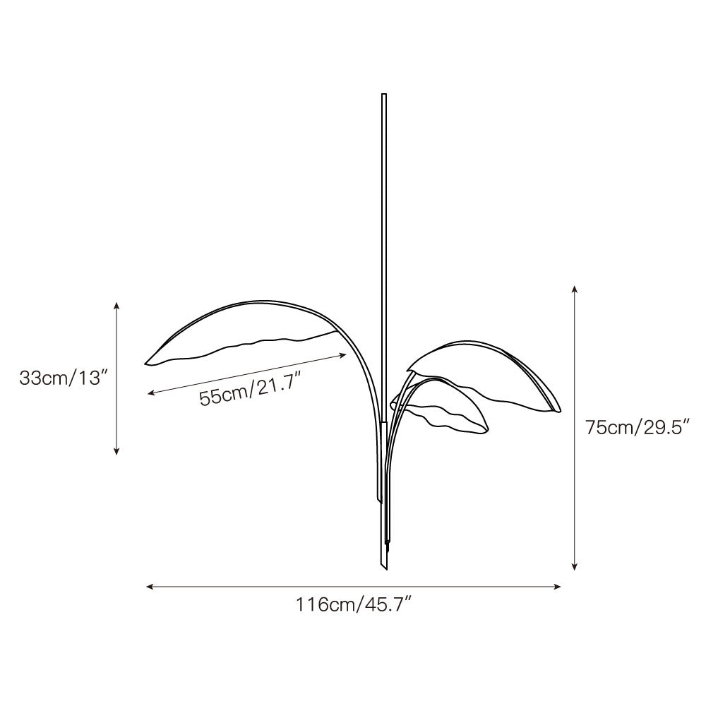Rauduvyu Kronleuchter modern minimalistisch Leaf Schwarz Metall
