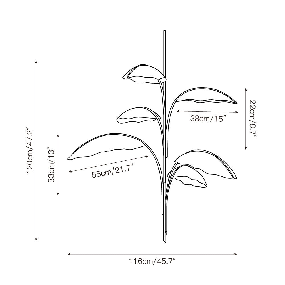 Rauduvyu Kronleuchter modern minimalistisch Leaf Schwarz Metall