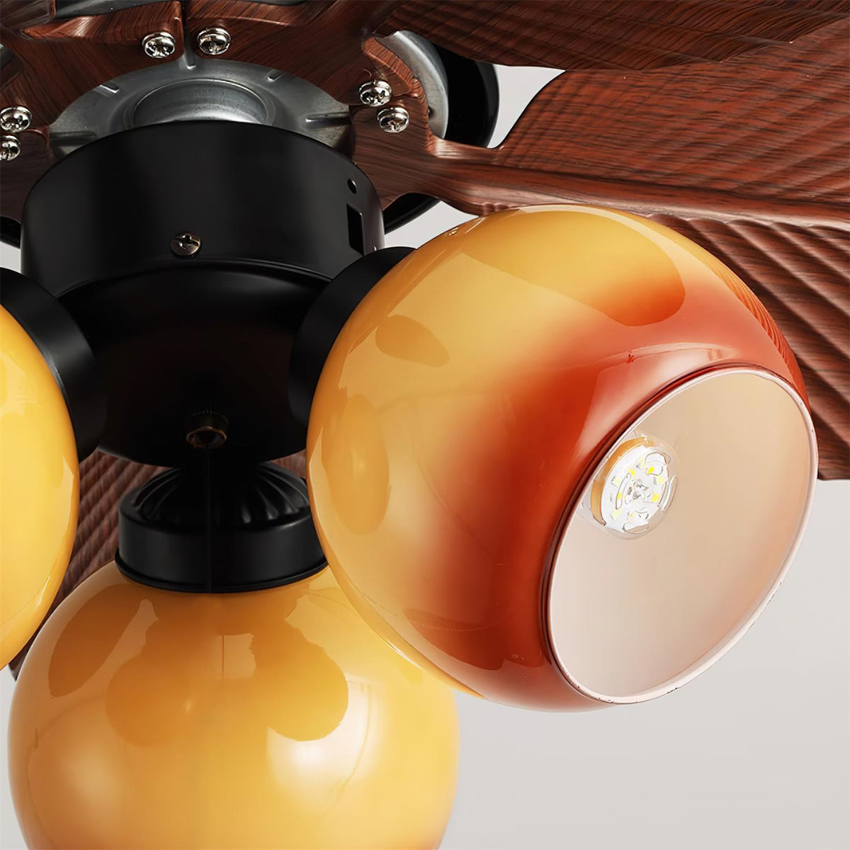 Celenina Tropical Glas Deckenventilator mit Beleuchtung